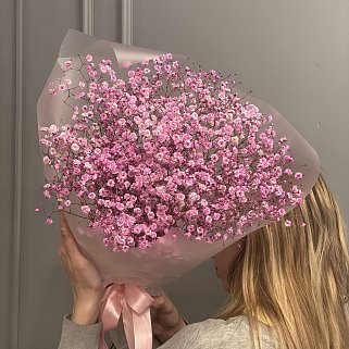 Букет из 9 веточек розовой гипсофилы