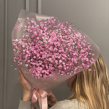 Букет из 9 веточек розовой гипсофилы