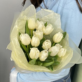 Букет из 11 белых тюльпанов